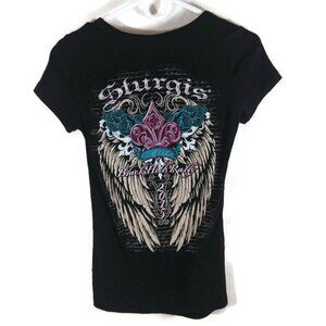 Sturgis Women's 2015 Black Hills Rally Glencoe Camp Resort Shirt Black Size S